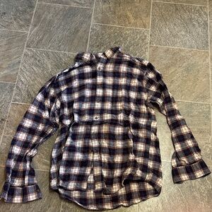 Croft & Barrow Navy and White Checkered Casual Shirt